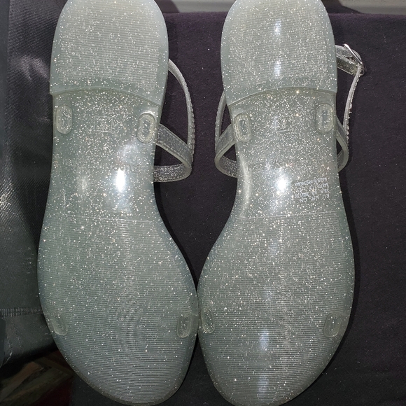 Stuart Weitzman  Mellie Jellie Sandals Silver 8 - Picture 6 of 7